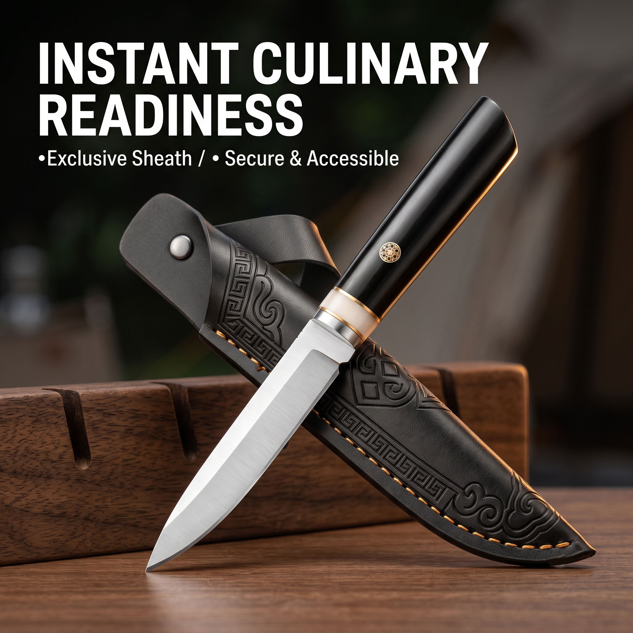 Bushcraft Knife Fixed - Cuchillo para exteriores ultraafilado y ligero