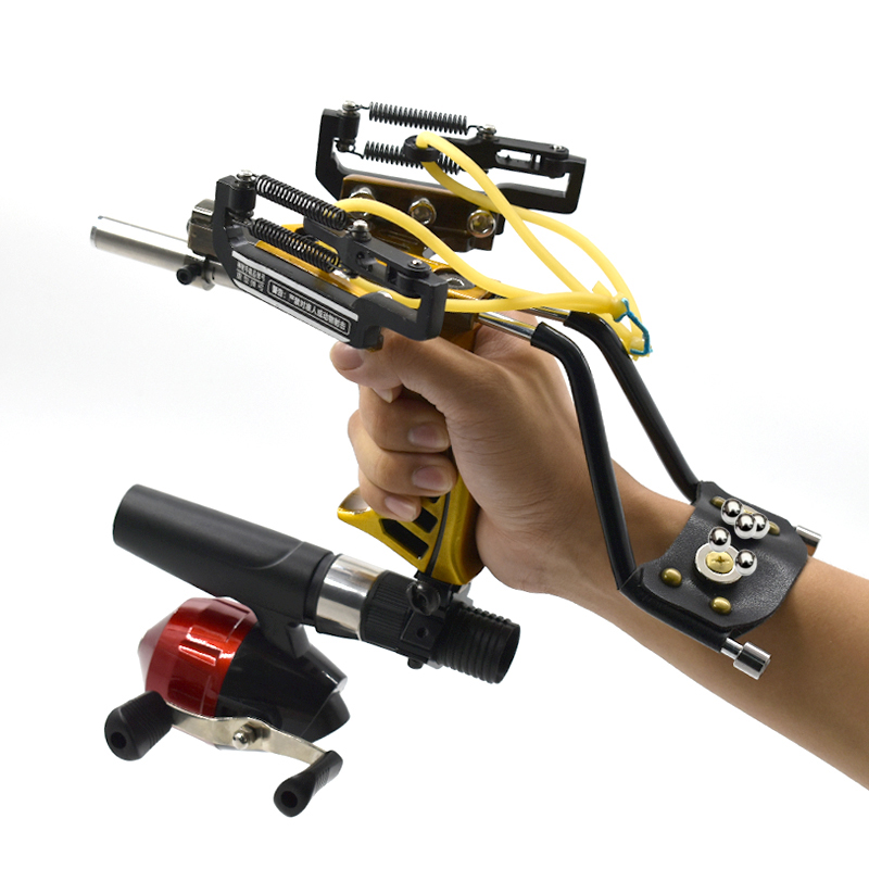 Fishing Kit Compact - Tirachinas de Metal mejorado con bandas