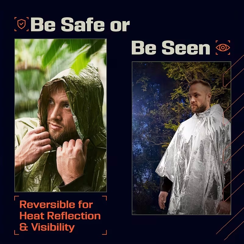 Poncho de Emergencia Portátil, - Survival Blanket Reflective reseña y precio